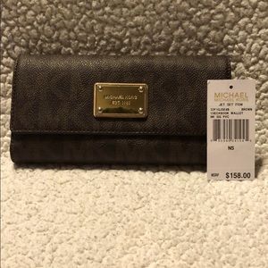 Micheal Kors Checkbook Logo Tri-Fold Wallet